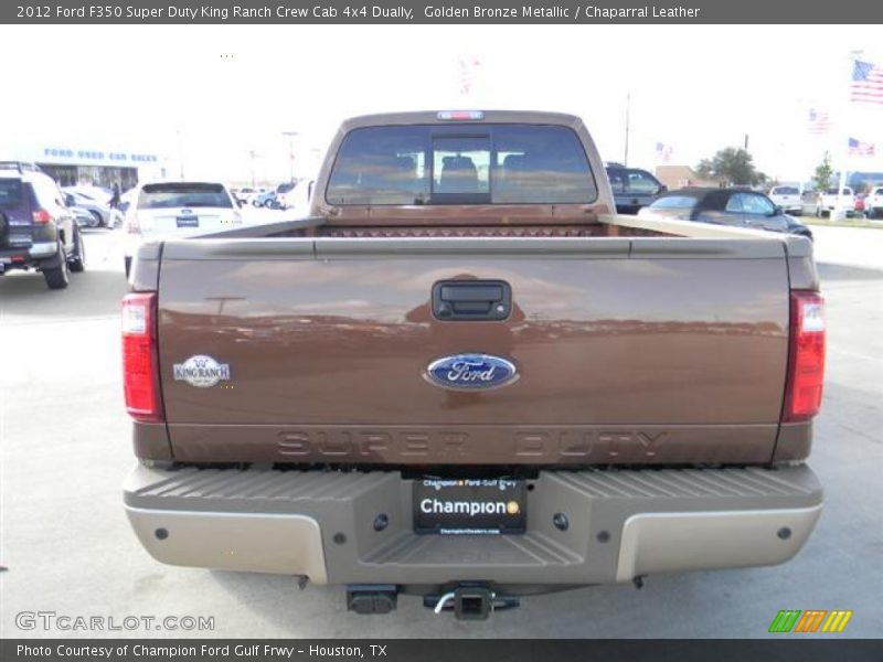 Golden Bronze Metallic / Chaparral Leather 2012 Ford F350 Super Duty King Ranch Crew Cab 4x4 Dually