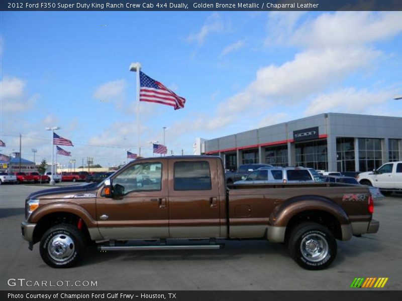 Golden Bronze Metallic / Chaparral Leather 2012 Ford F350 Super Duty King Ranch Crew Cab 4x4 Dually