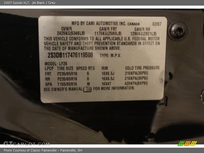 Jet Black / Grey 2007 Suzuki XL7