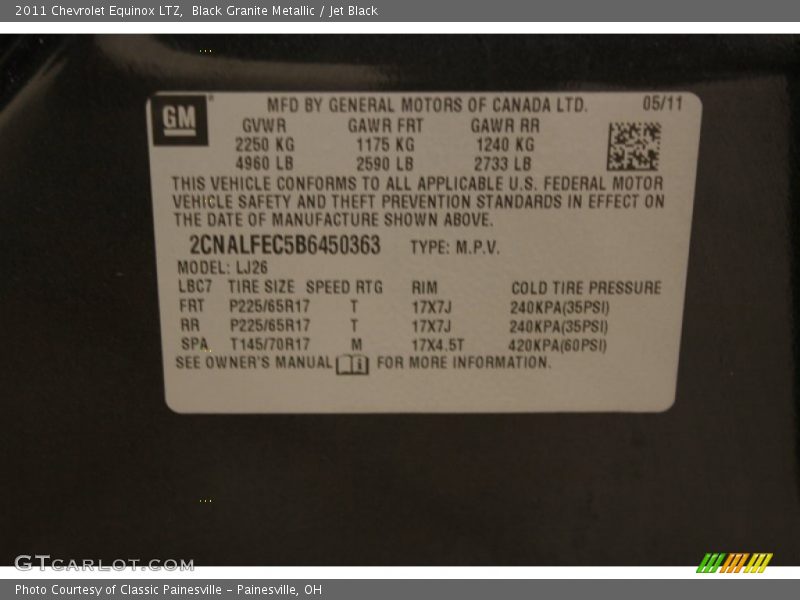 Black Granite Metallic / Jet Black 2011 Chevrolet Equinox LTZ