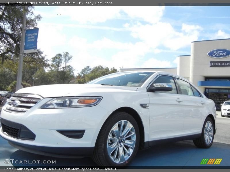 White Platinum Tri-Coat / Light Stone 2012 Ford Taurus Limited