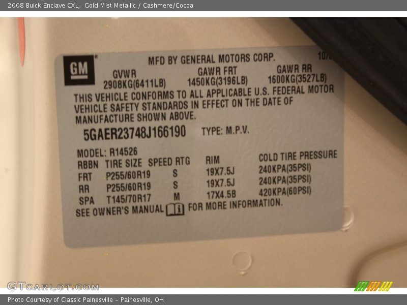 Gold Mist Metallic / Cashmere/Cocoa 2008 Buick Enclave CXL