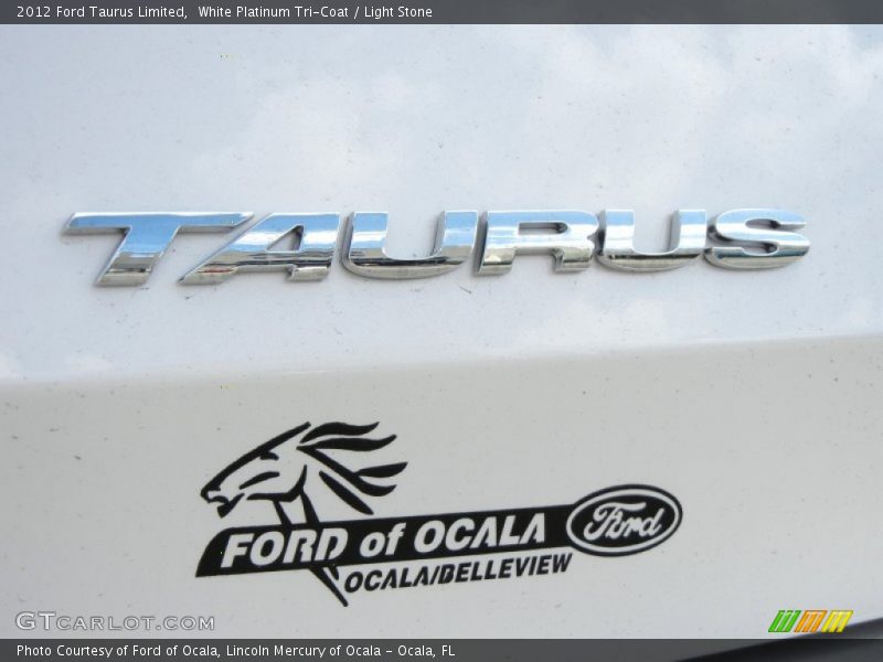 White Platinum Tri-Coat / Light Stone 2012 Ford Taurus Limited