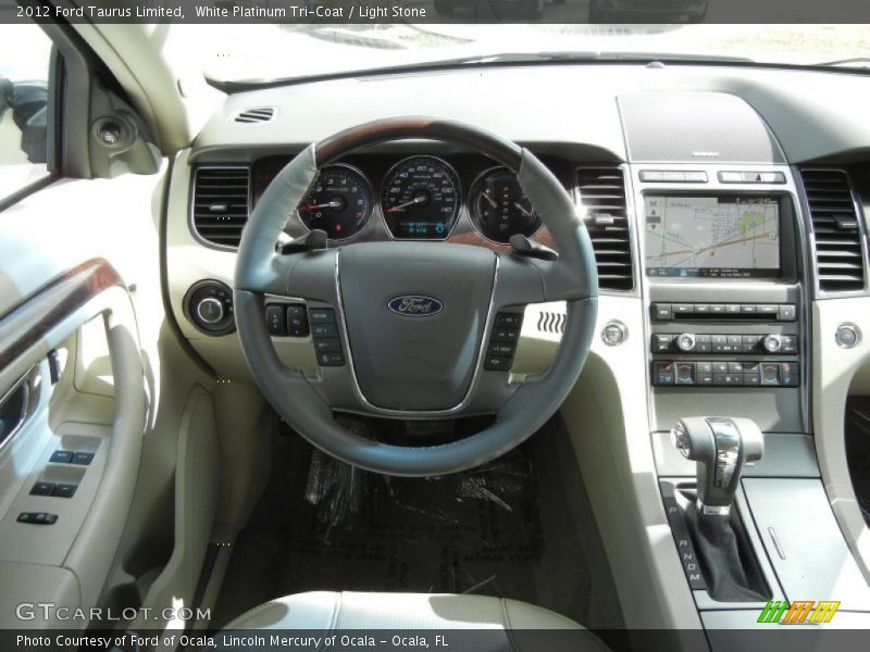 White Platinum Tri-Coat / Light Stone 2012 Ford Taurus Limited
