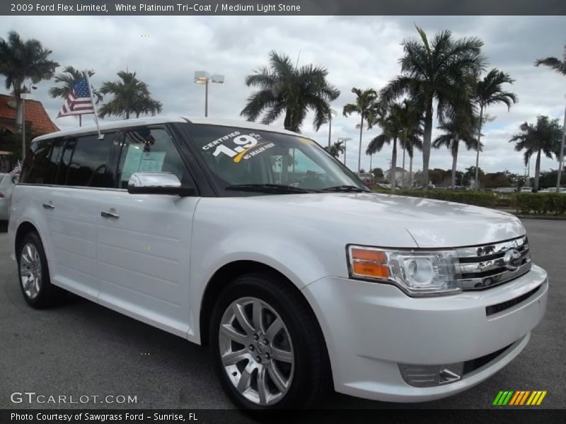 White Platinum Tri-Coat / Medium Light Stone 2009 Ford Flex Limited