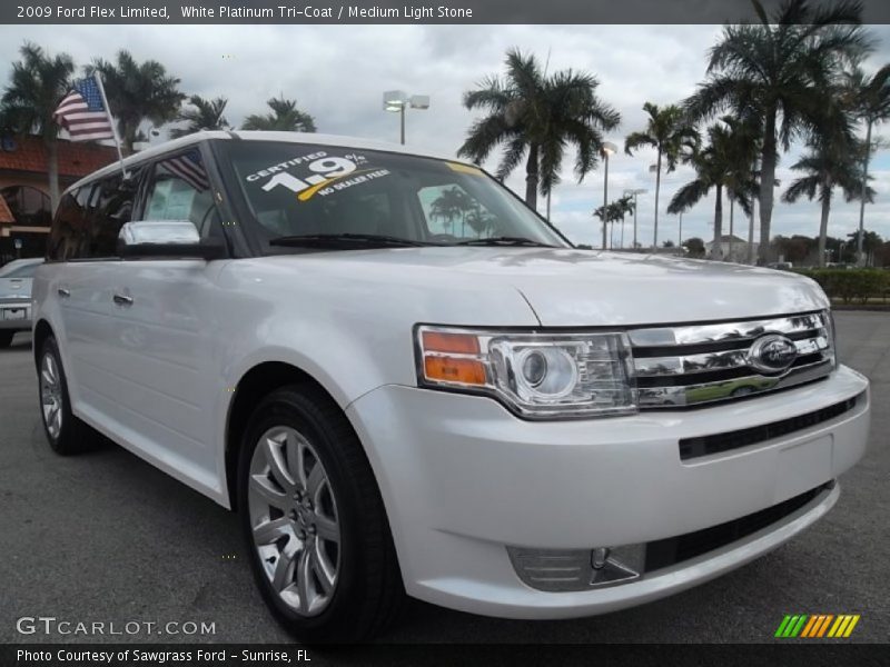White Platinum Tri-Coat / Medium Light Stone 2009 Ford Flex Limited