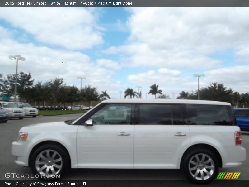 White Platinum Tri-Coat / Medium Light Stone 2009 Ford Flex Limited