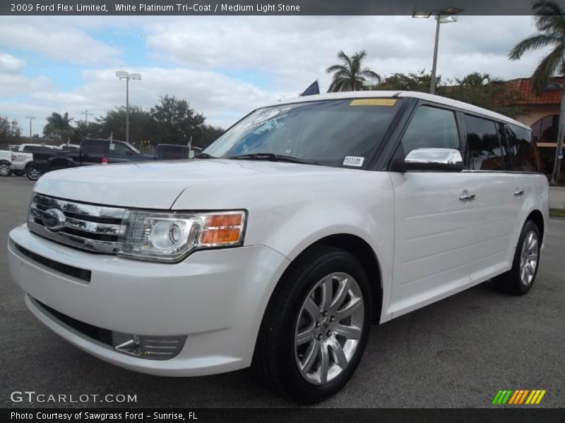 White Platinum Tri-Coat / Medium Light Stone 2009 Ford Flex Limited