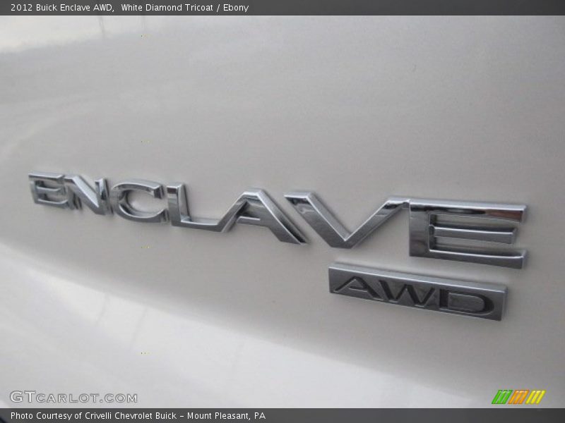 White Diamond Tricoat / Ebony 2012 Buick Enclave AWD