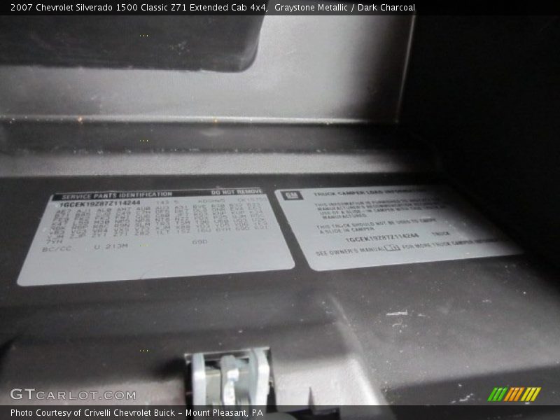 Graystone Metallic / Dark Charcoal 2007 Chevrolet Silverado 1500 Classic Z71 Extended Cab 4x4