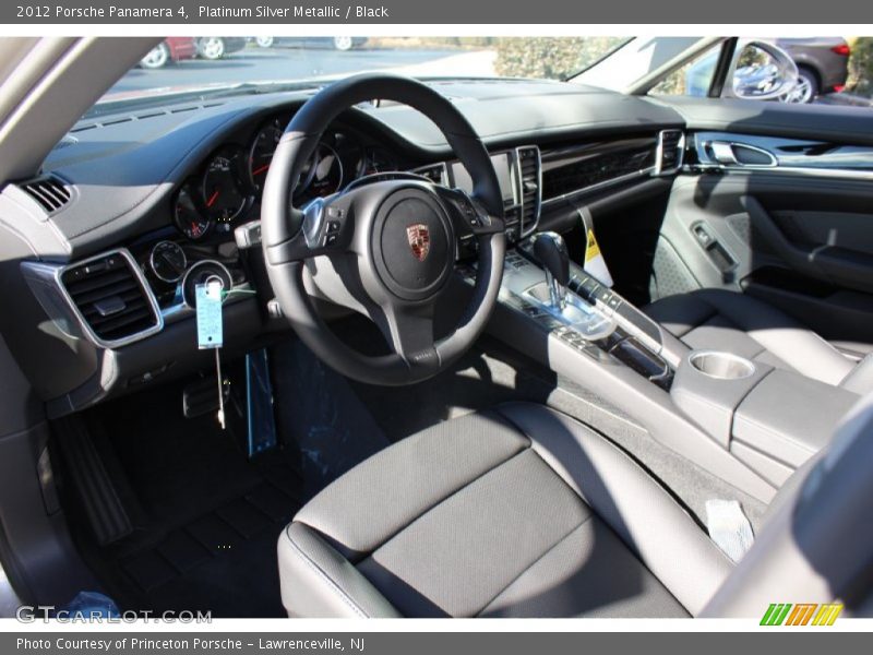 Platinum Silver Metallic / Black 2012 Porsche Panamera 4