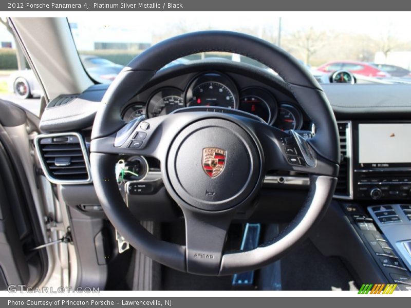 Platinum Silver Metallic / Black 2012 Porsche Panamera 4