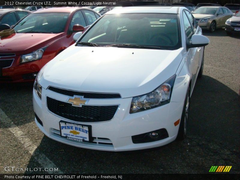 Summit White / Cocoa/Light Neutral 2012 Chevrolet Cruze LTZ