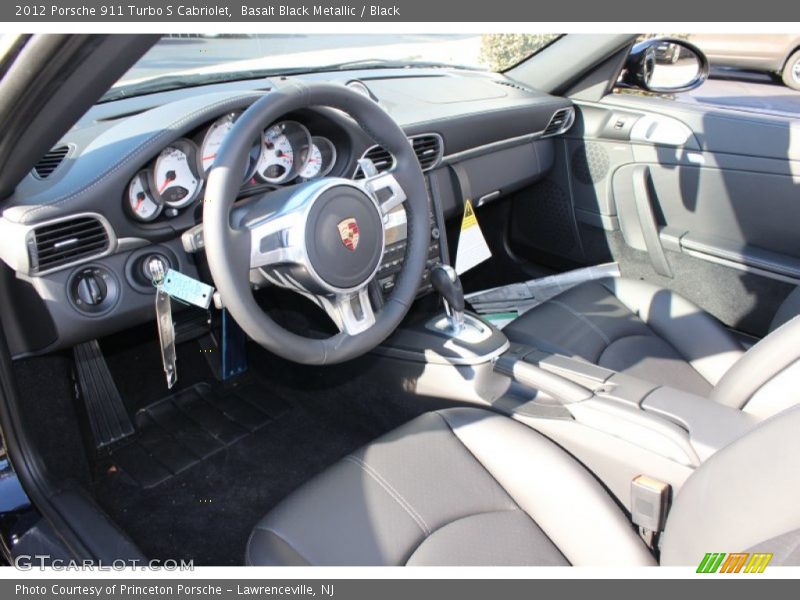 Basalt Black Metallic / Black 2012 Porsche 911 Turbo S Cabriolet
