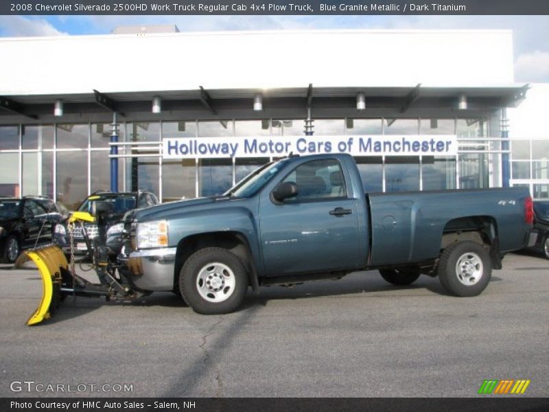 Blue Granite Metallic / Dark Titanium 2008 Chevrolet Silverado 2500HD Work Truck Regular Cab 4x4 Plow Truck