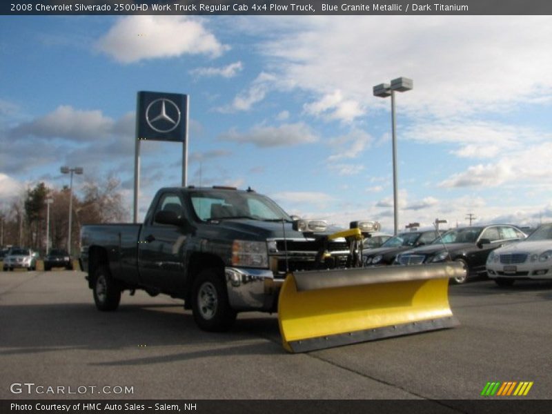 Blue Granite Metallic / Dark Titanium 2008 Chevrolet Silverado 2500HD Work Truck Regular Cab 4x4 Plow Truck