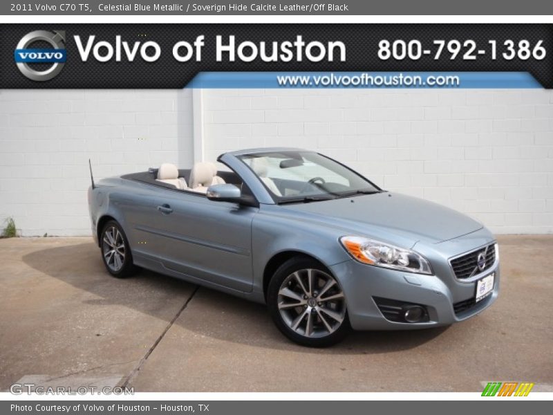 Celestial Blue Metallic / Soverign Hide Calcite Leather/Off Black 2011 Volvo C70 T5