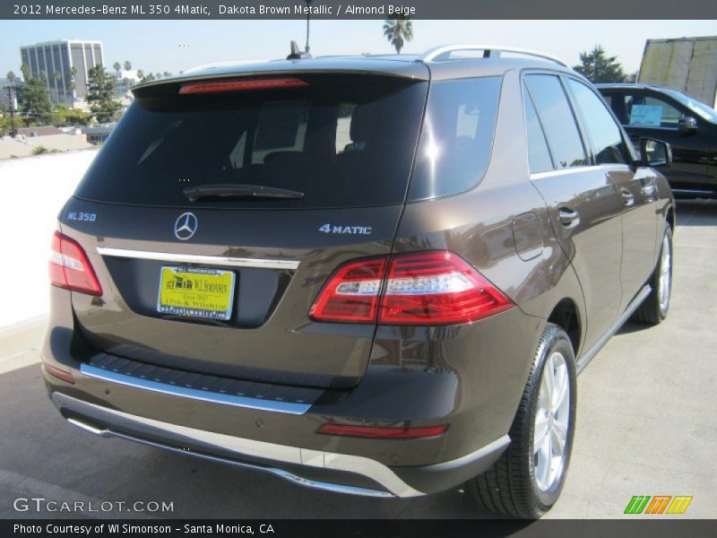 Dakota Brown Metallic / Almond Beige 2012 Mercedes-Benz ML 350 4Matic