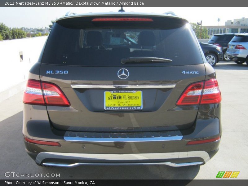 Dakota Brown Metallic / Almond Beige 2012 Mercedes-Benz ML 350 4Matic