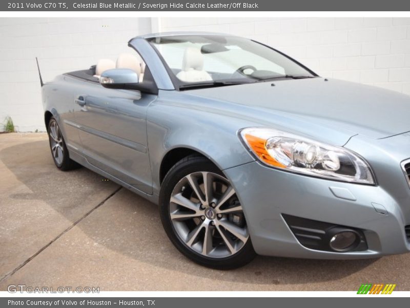 Celestial Blue Metallic / Soverign Hide Calcite Leather/Off Black 2011 Volvo C70 T5