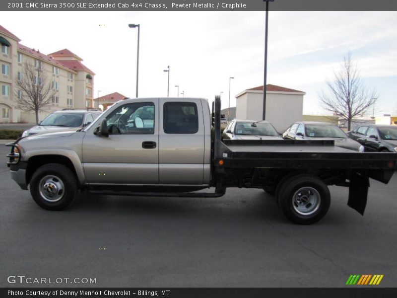 Pewter Metallic / Graphite 2001 GMC Sierra 3500 SLE Extended Cab 4x4 Chassis