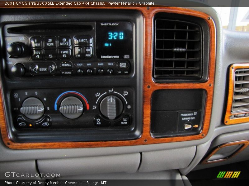 Pewter Metallic / Graphite 2001 GMC Sierra 3500 SLE Extended Cab 4x4 Chassis
