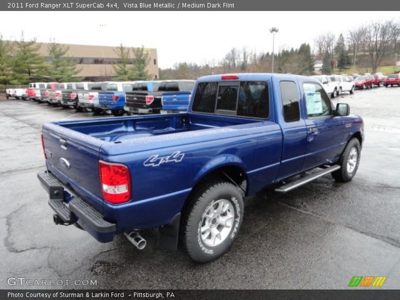 Vista Blue Metallic / Medium Dark Flint 2011 Ford Ranger XLT SuperCab 4x4