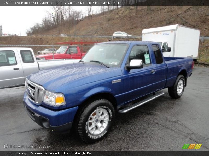 Vista Blue Metallic / Medium Dark Flint 2011 Ford Ranger XLT SuperCab 4x4