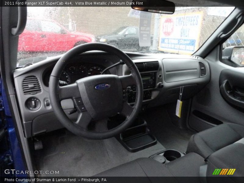 Vista Blue Metallic / Medium Dark Flint 2011 Ford Ranger XLT SuperCab 4x4