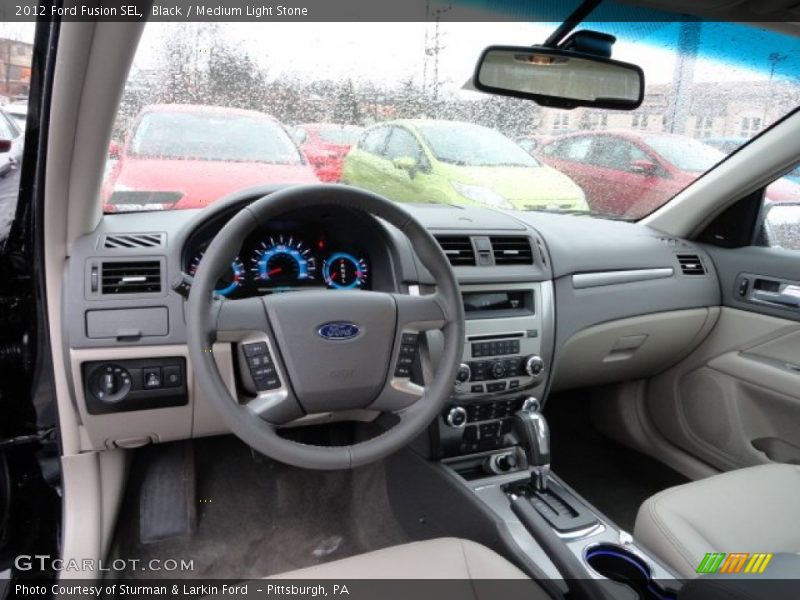 Black / Medium Light Stone 2012 Ford Fusion SEL