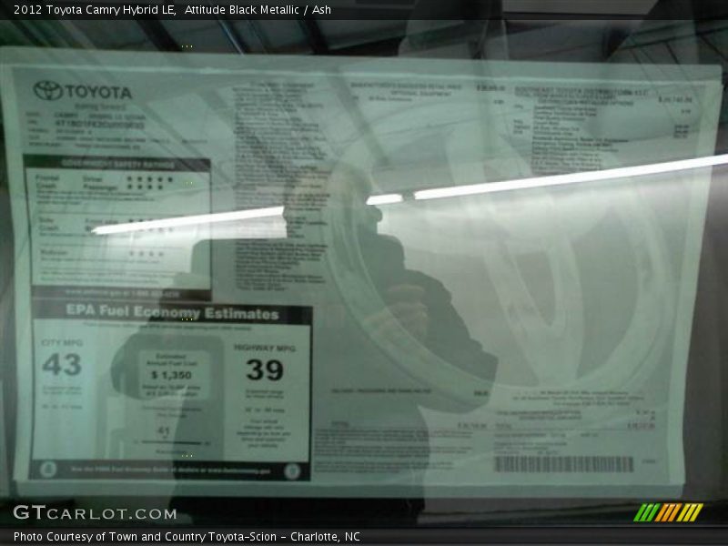 Attitude Black Metallic / Ash 2012 Toyota Camry Hybrid LE