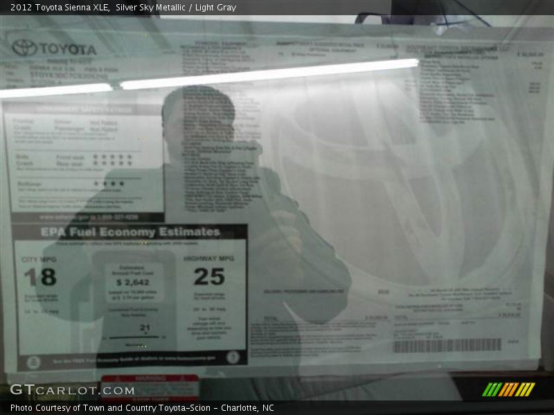 Silver Sky Metallic / Light Gray 2012 Toyota Sienna XLE
