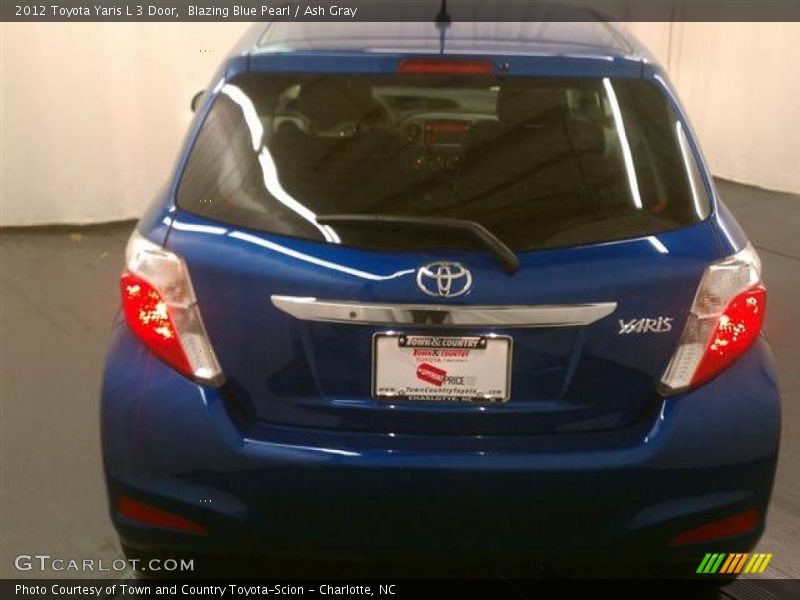 Blazing Blue Pearl / Ash Gray 2012 Toyota Yaris L 3 Door