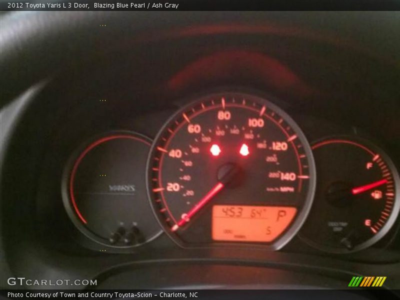 Blazing Blue Pearl / Ash Gray 2012 Toyota Yaris L 3 Door