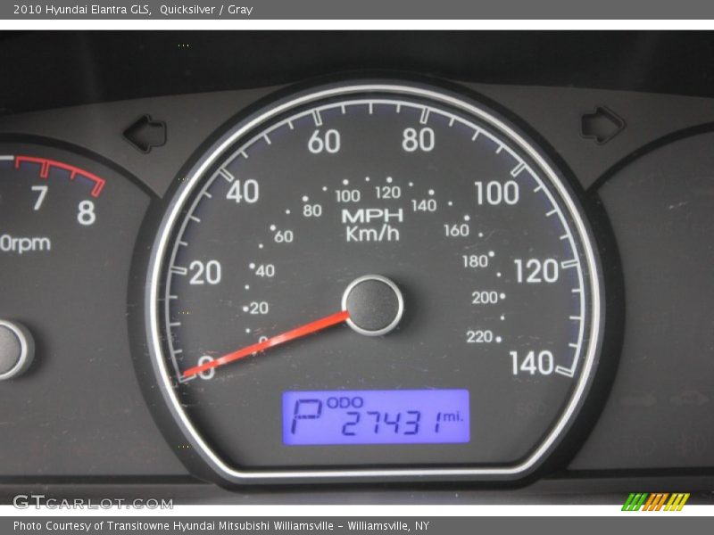 Quicksilver / Gray 2010 Hyundai Elantra GLS