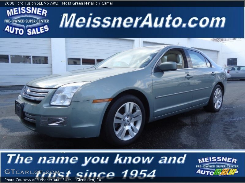 Moss Green Metallic / Camel 2008 Ford Fusion SEL V6 AWD