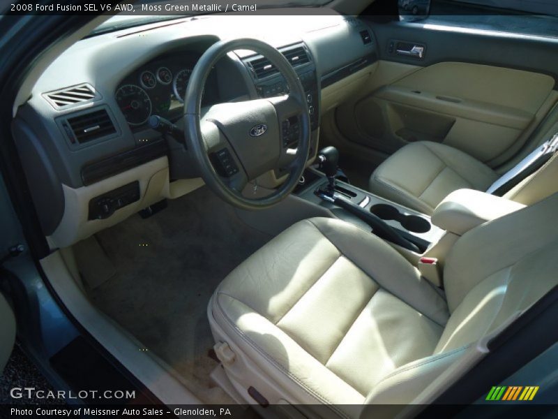 Moss Green Metallic / Camel 2008 Ford Fusion SEL V6 AWD