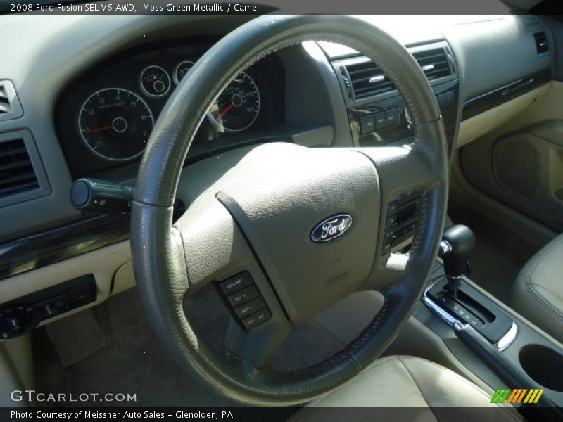 Moss Green Metallic / Camel 2008 Ford Fusion SEL V6 AWD
