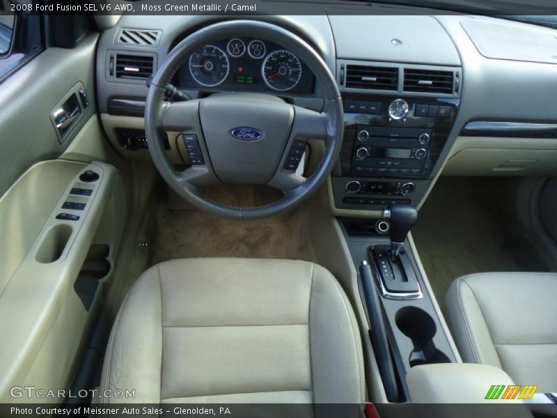 Moss Green Metallic / Camel 2008 Ford Fusion SEL V6 AWD