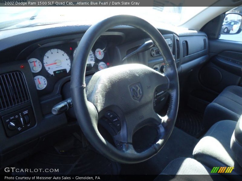 Atlantic Blue Pearl / Dark Slate Gray 2002 Dodge Ram 1500 SLT Quad Cab