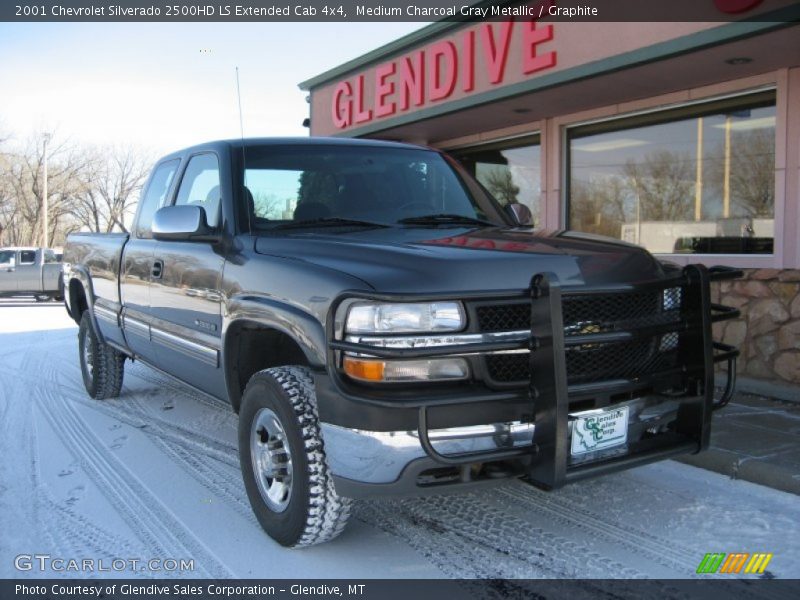 Medium Charcoal Gray Metallic / Graphite 2001 Chevrolet Silverado 2500HD LS Extended Cab 4x4