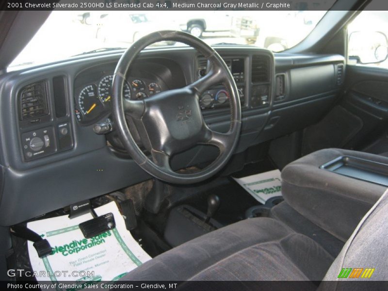 Medium Charcoal Gray Metallic / Graphite 2001 Chevrolet Silverado 2500HD LS Extended Cab 4x4