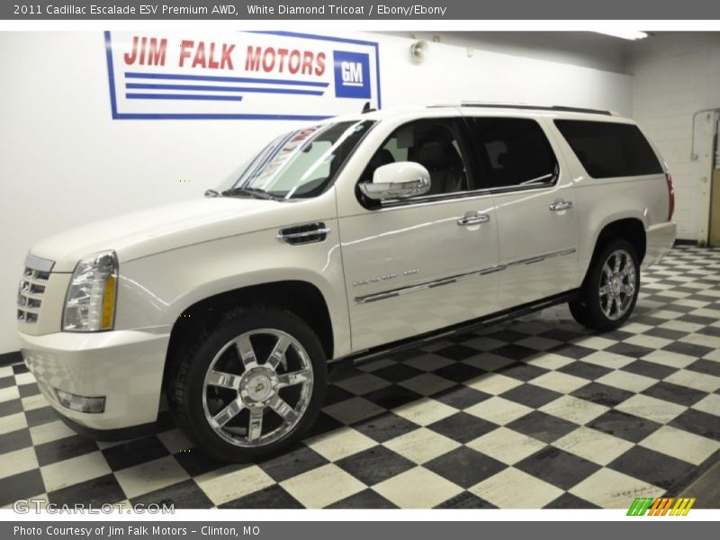 White Diamond Tricoat / Ebony/Ebony 2011 Cadillac Escalade ESV Premium AWD