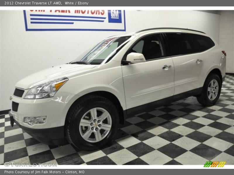 White / Ebony 2012 Chevrolet Traverse LT AWD