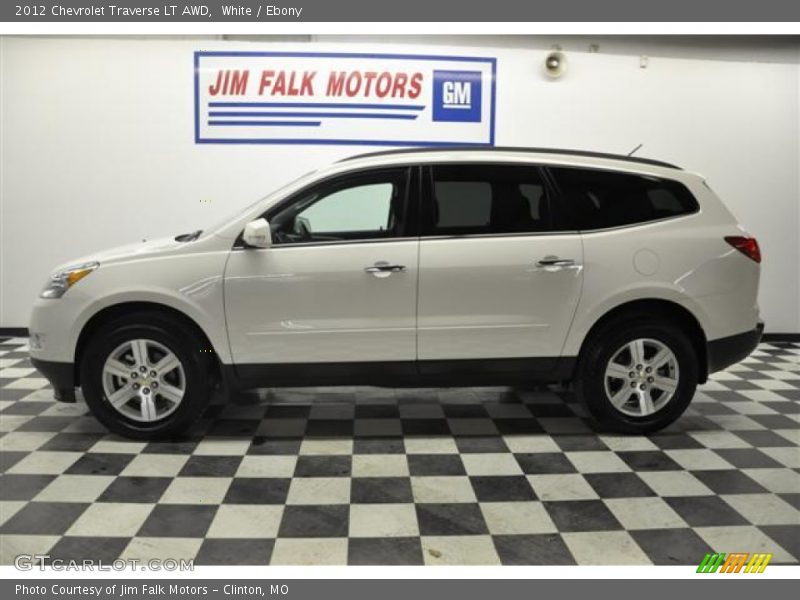 White / Ebony 2012 Chevrolet Traverse LT AWD