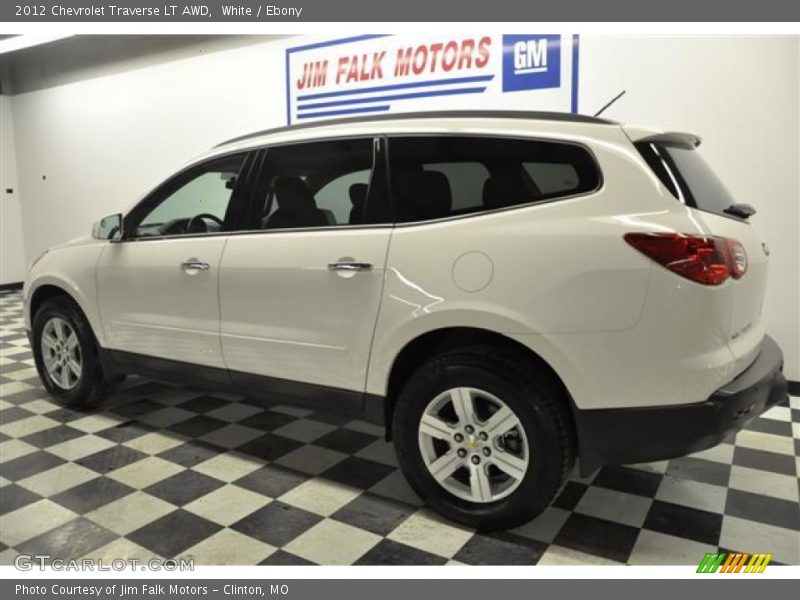 White / Ebony 2012 Chevrolet Traverse LT AWD