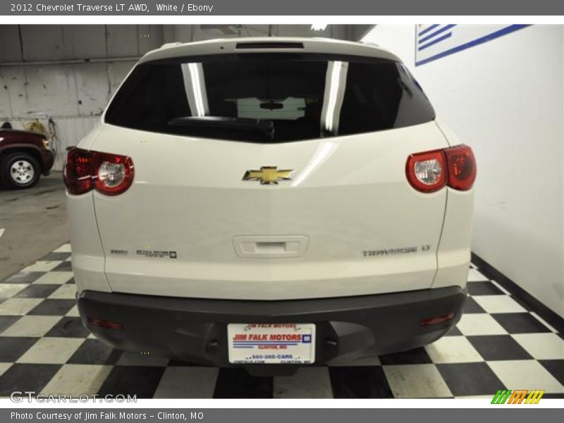 White / Ebony 2012 Chevrolet Traverse LT AWD