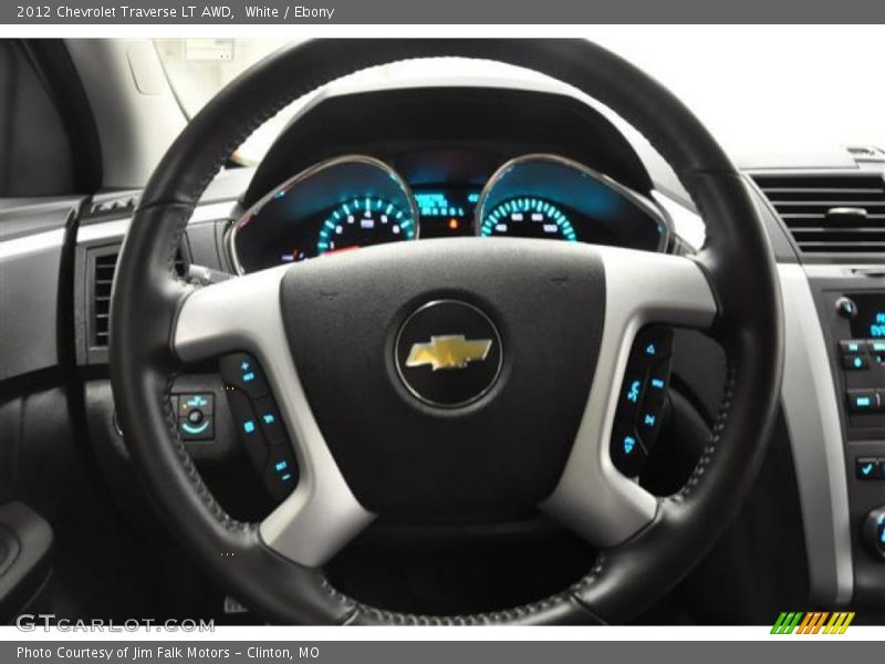 White / Ebony 2012 Chevrolet Traverse LT AWD