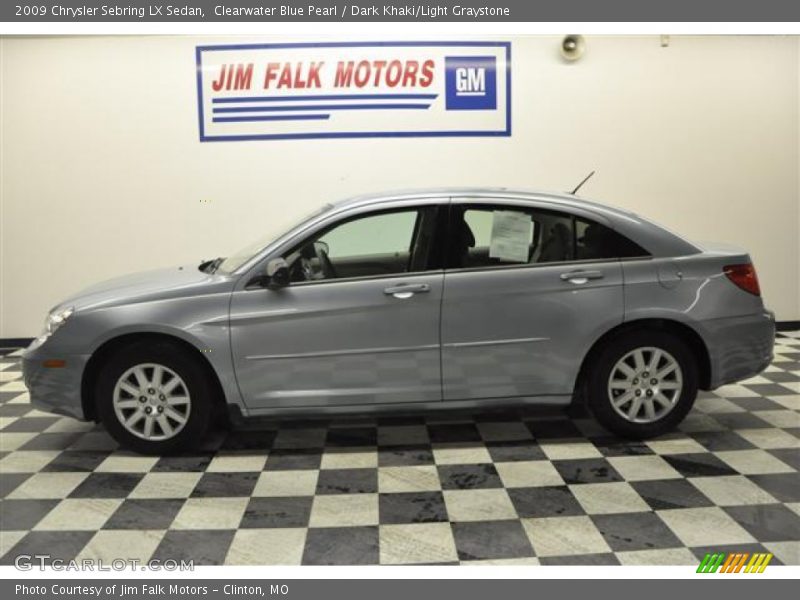 Clearwater Blue Pearl / Dark Khaki/Light Graystone 2009 Chrysler Sebring LX Sedan