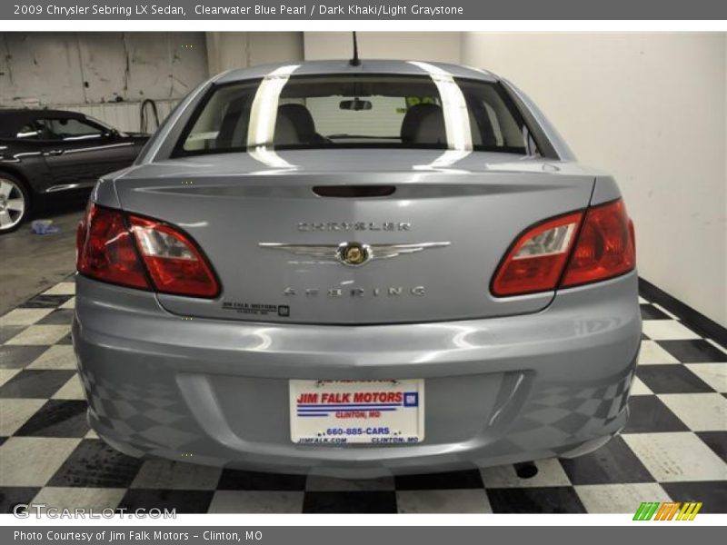 Clearwater Blue Pearl / Dark Khaki/Light Graystone 2009 Chrysler Sebring LX Sedan